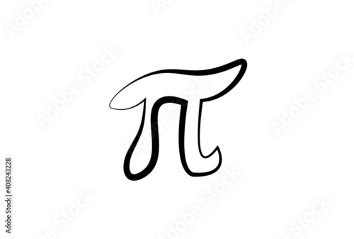 Pi icon on background. Vector drawing.
