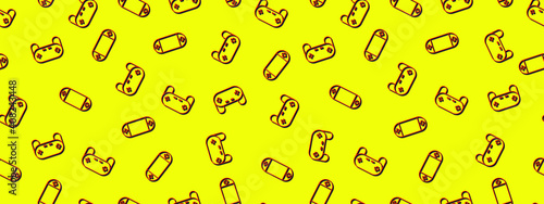 Video game controller gamepad background Gadgets and devices seamless pattern 