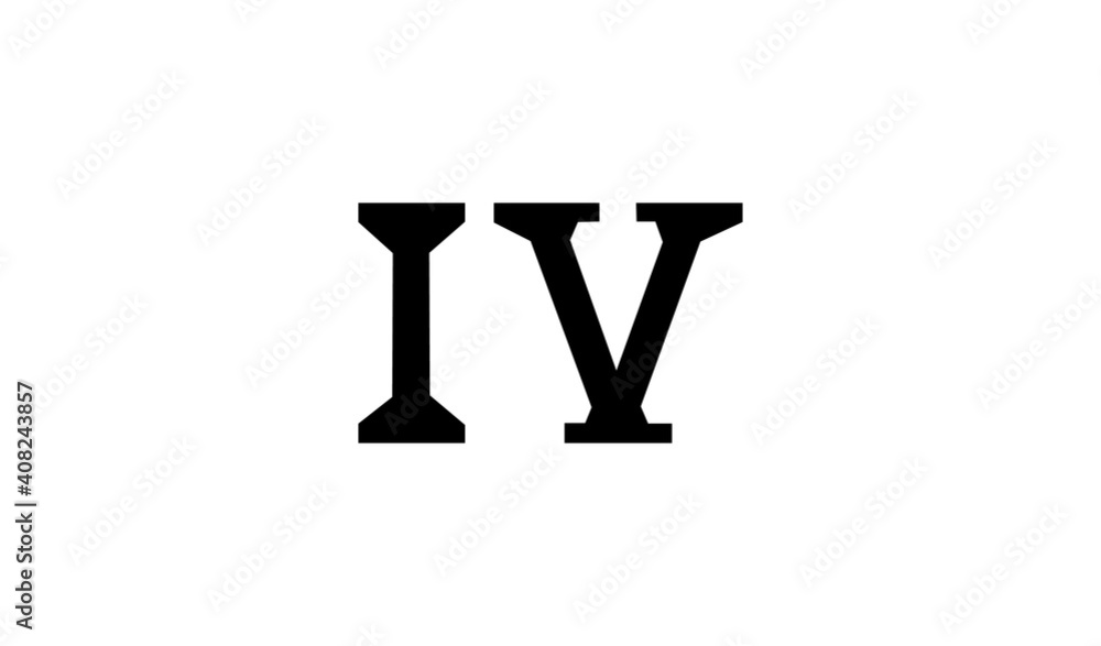 The number 4 on a white background. Vector drawing. The number 4 on a white background. Vector drawing.