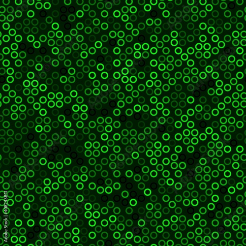 Seamless pattern with green halftone rings ordered grid vector illustration