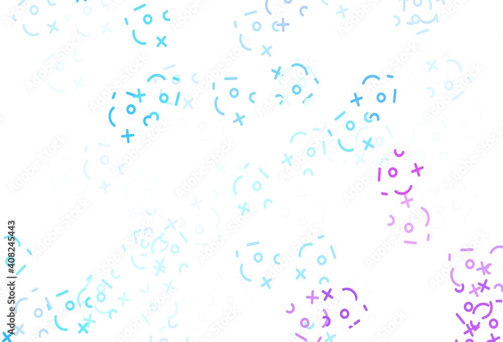 Light Pink, Blue vector background with math elements. Light Pink, Blue vector background with math elements.