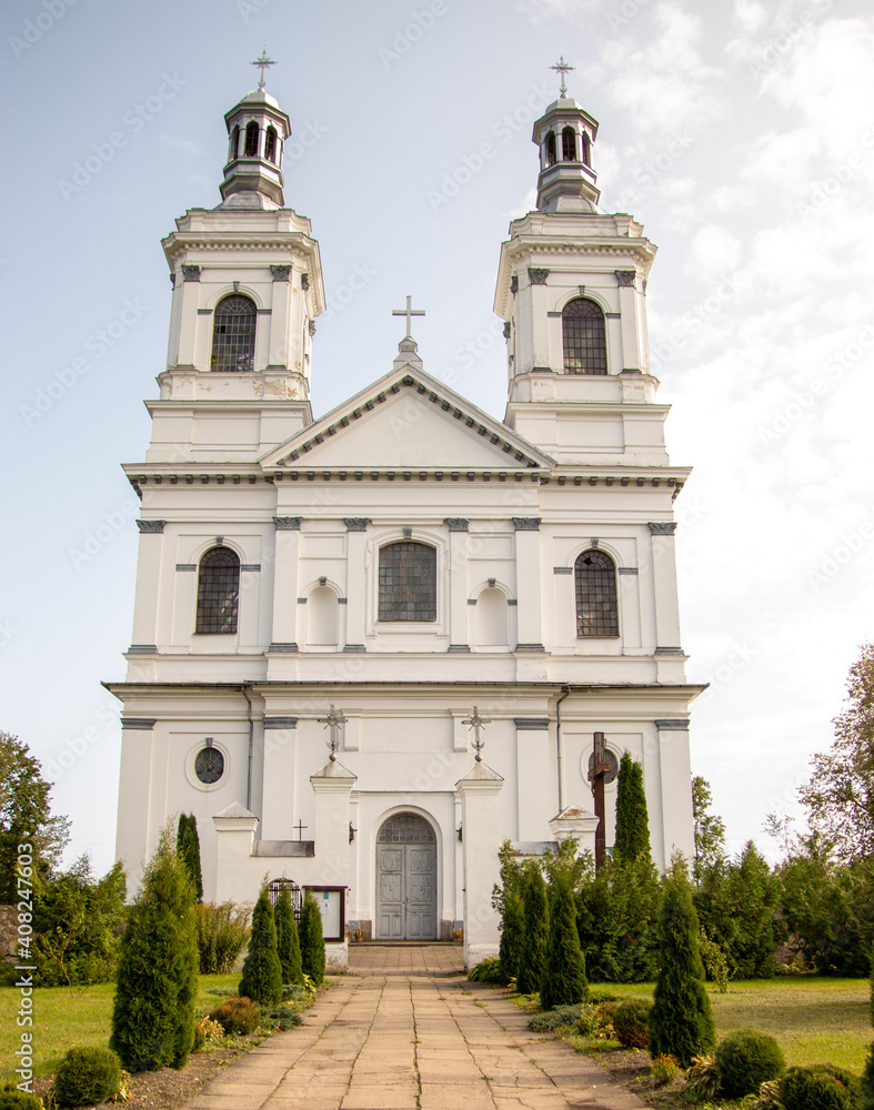 Beautiful Catholic temple church in Belarus