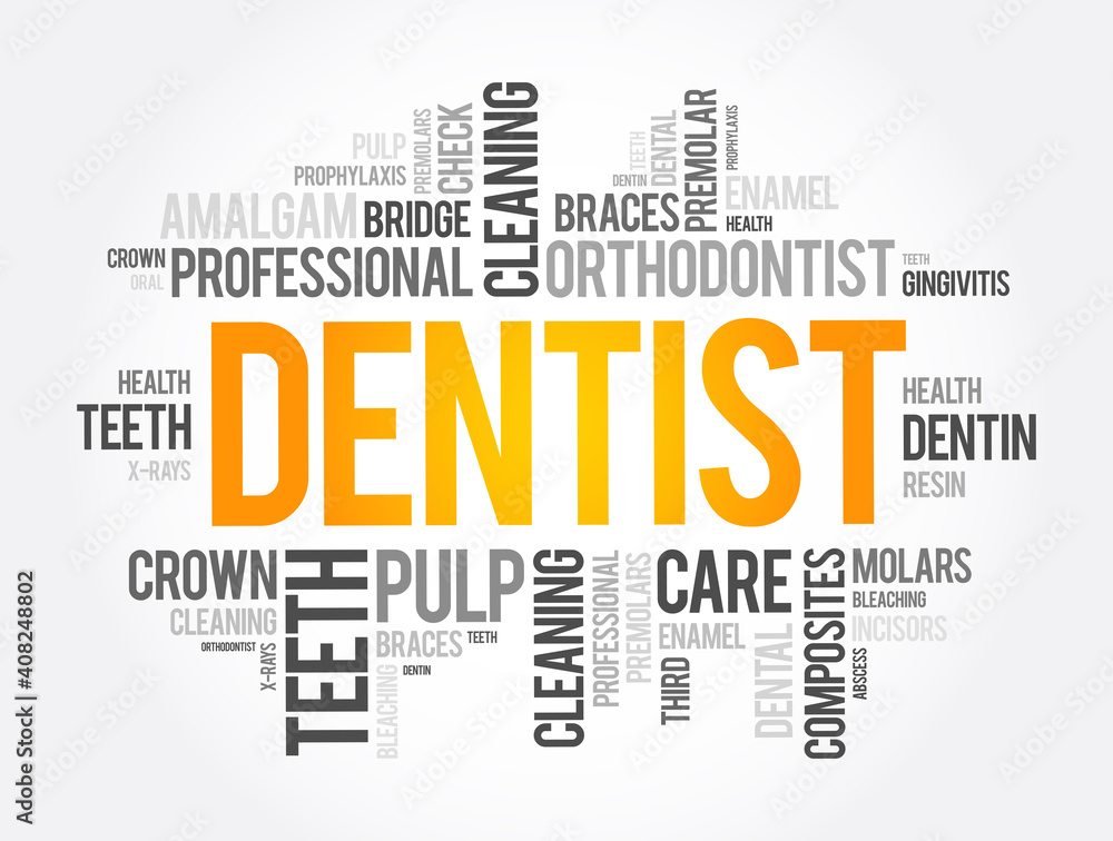 Fototapeta premium Dentist word cloud collage, health concept background