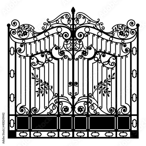 black wrought iron gate