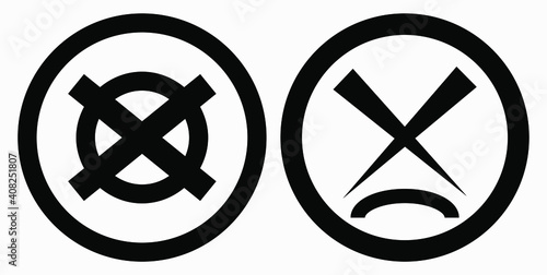 Cancel icon. Prohibition of action. Stop procedure. Cancel download. Vector icon.