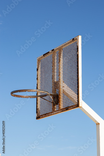 basketball hoop on sky background