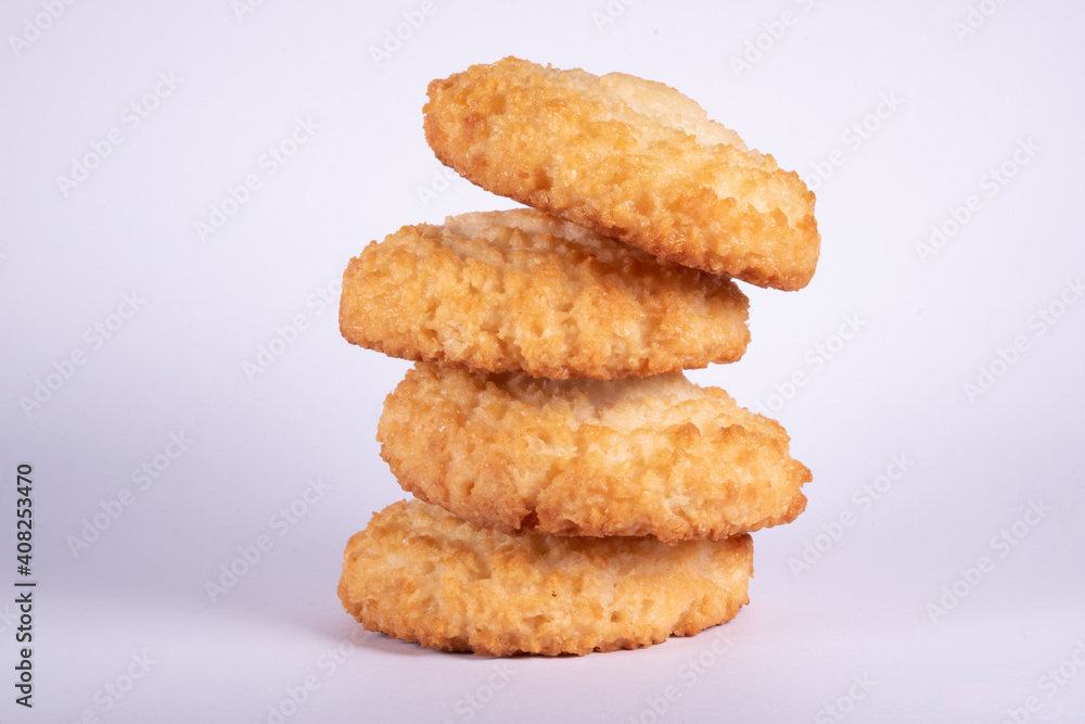 Gluten free coconut macaroons cookies on a white background Gluten free coconut macaroons cookies on a white background
