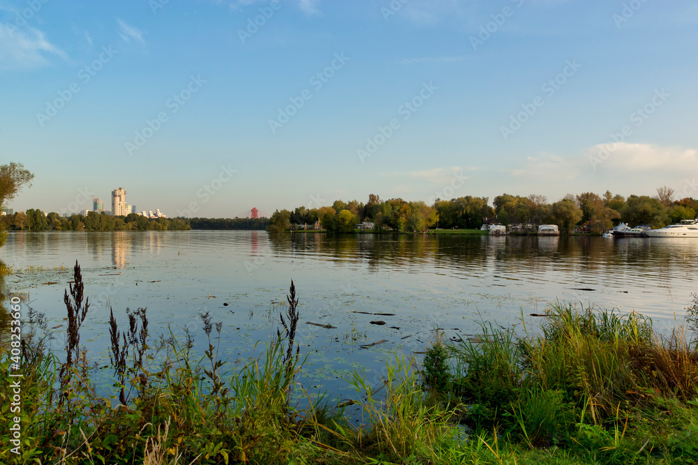 Park on the embankment of the Moskva River, Moscow - September 24, 2020