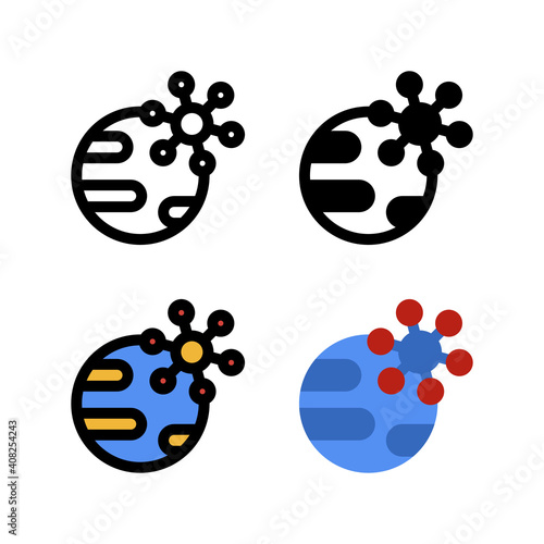 Earth Endemic Pandemic Virus Health Medic Icon, Logo, and illustration