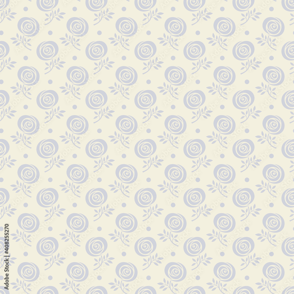 Seamless pattern with roses in two colors