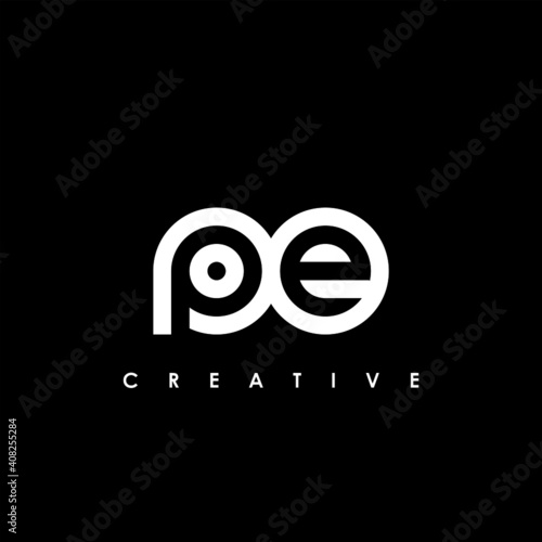 PE Letter Initial Logo Design Template Vector Illustration