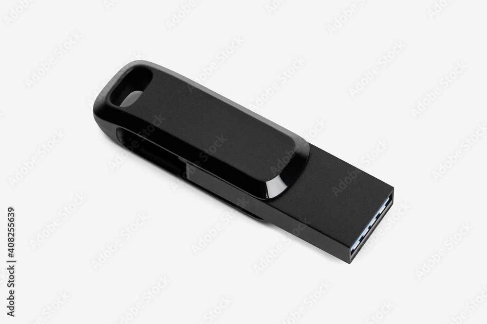Black USB flash drive mockup technology data storage device Black USB flash drive mockup technology data storage device