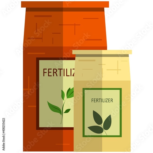 Plant fertilizer icon, flat vector isolated illustration. Gardening, farming industry.