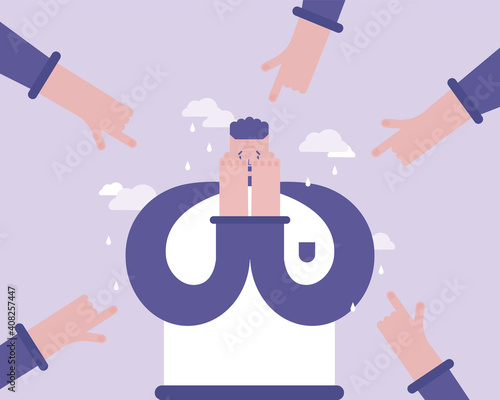 Social tension. Other people's opinions.  Psychology concept. Vector illustration  for telework, remote working and freelancing concept, business, start up