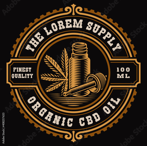 a vintage cannabis label, this design can be used as a template for marijuana products such as cannabis pre-rolls, CBD oil, and many others