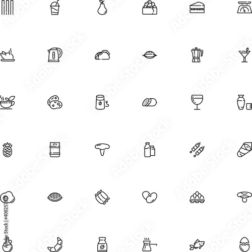 icon vector icon set such as: leg, cold, cancer, protein, label, weigh, dome, kettle, cochiglie, steak, scale, kilogram, tortilla, open, roast, medicine, orechiette pasta shape, disc, instant, salami