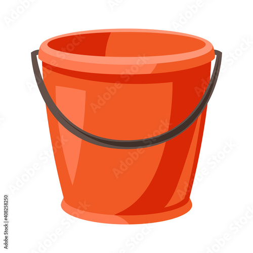 Illustration of garden plastic bucket.