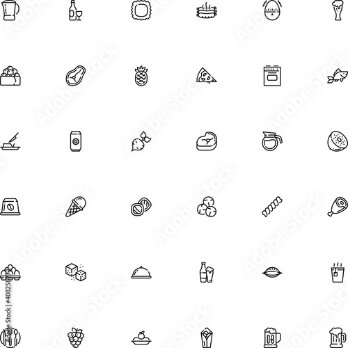 icon vector icon set such as  service  countdown  pizzeria  caviar  color  aquarium  ice  ravioli  technology  pie  party  raspberry  pineapple  can  store  soft  ethnic  sweetener  cube  health