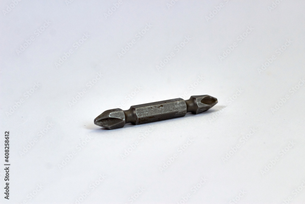 A set of bits for screwing screws with a drill, a screwdriver A set of bits for screwing screws with a drill, a screwdriver