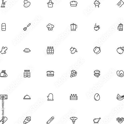 icon vector icon set such as: take, appliance, whisk, away, wear, fettuccine, noodle, garden, caffeine, burn, sea, holder, technology, grilling, person, aliment, shop, branch, display, polystyrene