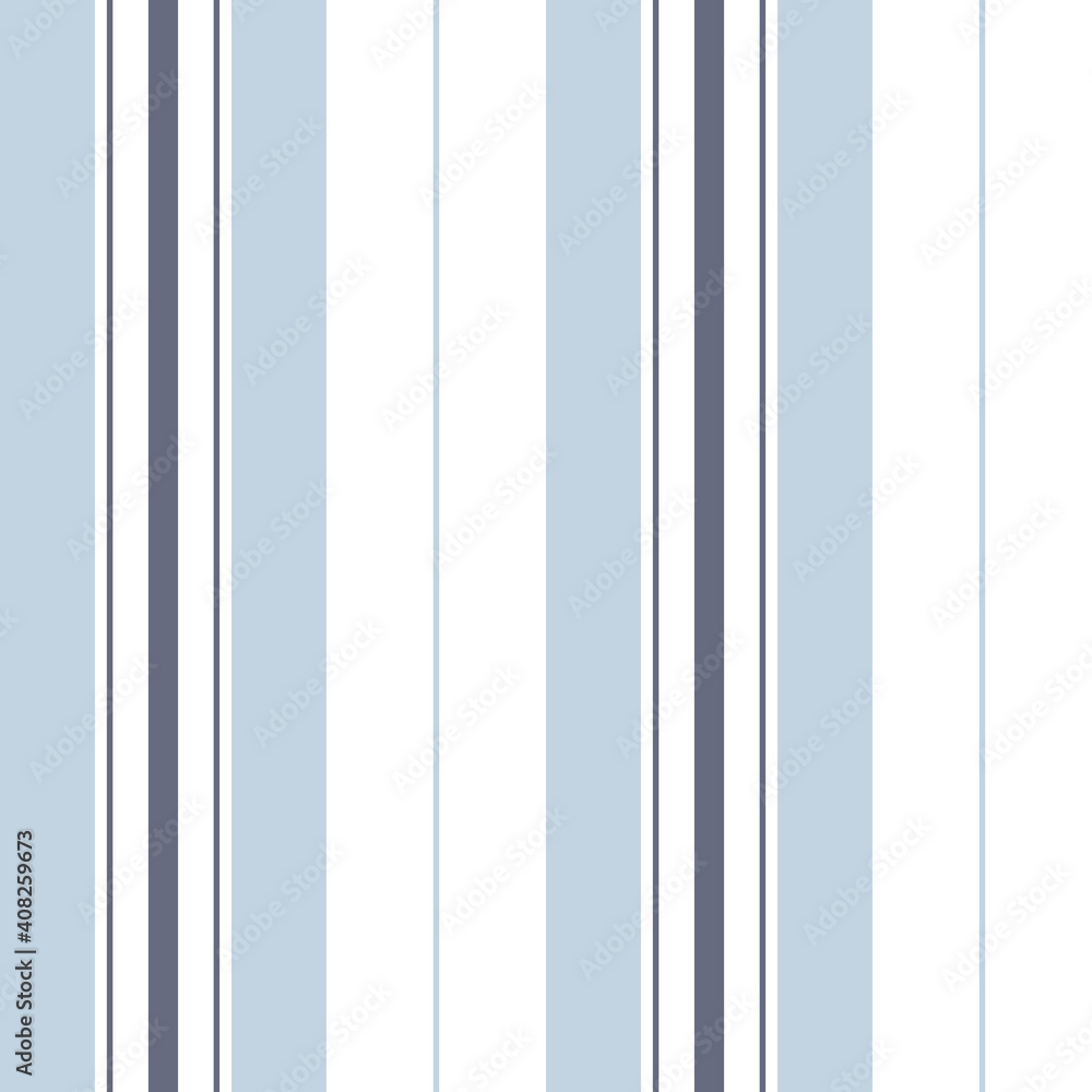 Stripe pattern in blue and white. Seamless vertical lines for dress, trousers, shorts, shirt, bed sheet, or other modern spring or summer fashion or home textile print. Classic design.