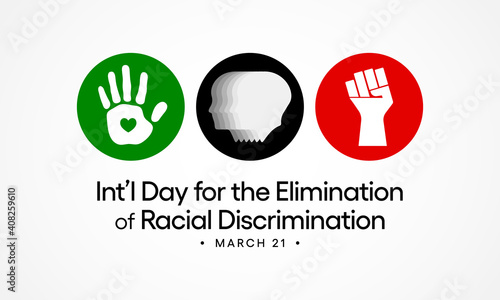 International Day for the Elimination of Racial Discrimination is observed annually on 21st March. Vector illustration.