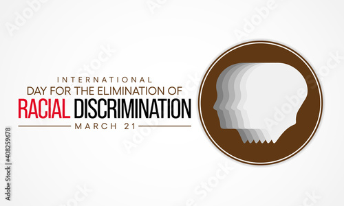 International Day for the Elimination of Racial Discrimination is observed annually on 21st March. Vector illustration.