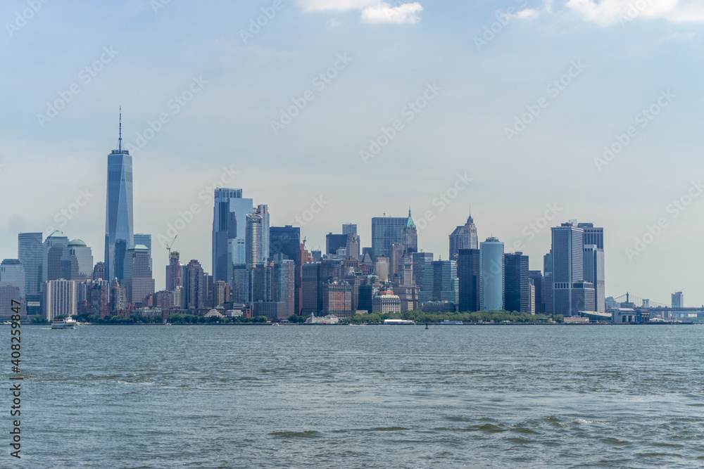 Fototapeta premium New York City Center from Statue of Liberty National Park