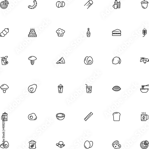 icon vector icon set such as: beef, graphics, arabic, rigatoni pasta shape, chicken-egg, cep, shape, fusilli, cut, crust, simple, life, italian cuisine, fried, mug, utensil, avocado, spiral