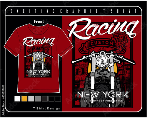 custom racing, vector motorcycle typography illustrtration graphic design photo