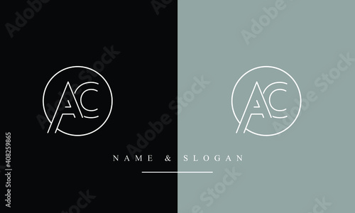 AC, CA, A, C Letter Logo Design with Creative Modern Trendy Typography	