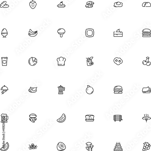icon vector icon set such as: nigiri, wood, bred, barrel, modern, anniversary, can, home, shake, cooker, service, tin, event, cappuccino, toast, animal, cloth, cask, wild, thanksgiving, packaging
