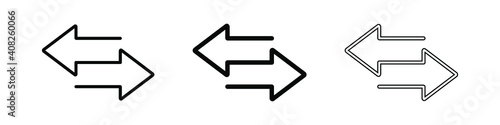 Transfer arrows line icon. Linear style sign for mobile concept and web design. Left right arrows simple line vector icon. Symbol, logo illustration.