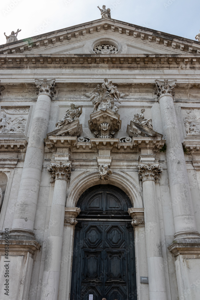facade and doors of the church Church of San Stae in Venice