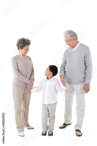 The little boy took my grandparents hands