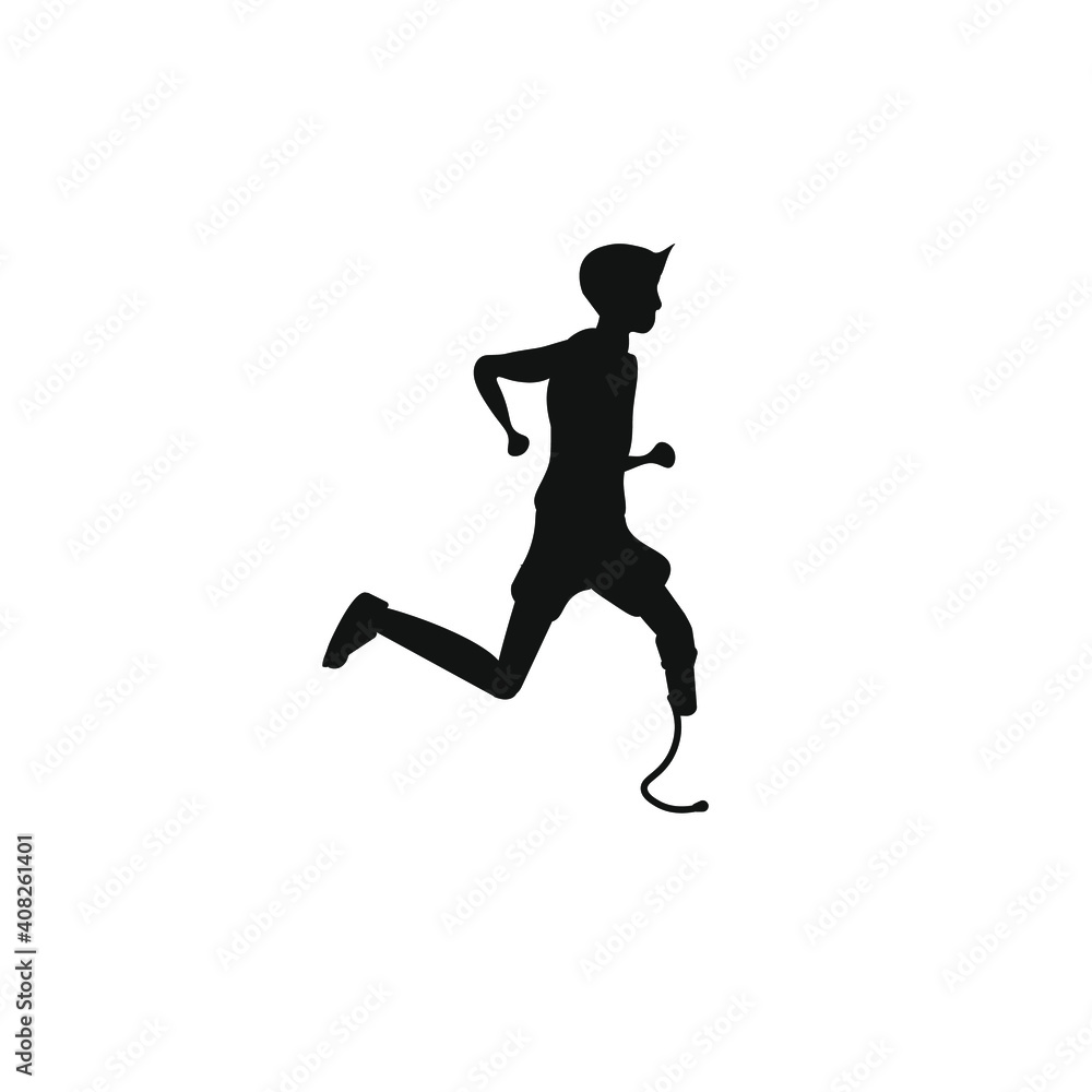 running person silhouette on white background running person silhouette on white background