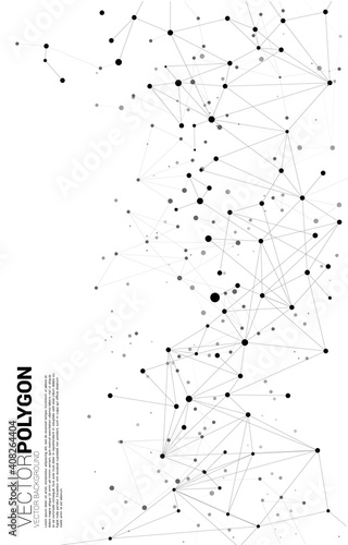 Network Connecting dot polygon background. Concept of Networking technology and futuristic style.
