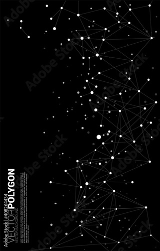Network Connecting dot polygon background. Concept of Networking technology and futuristic style.