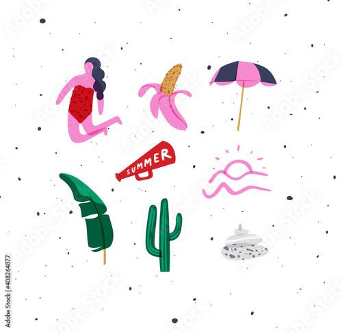 Summer elements set color