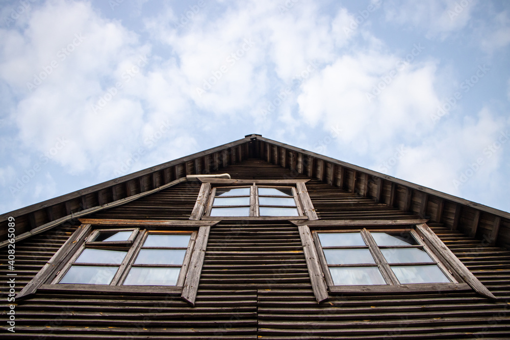 Countryside house facade view during a summer day in south Lithuania. Countryside house facade view during a summer day in south Lithuania.