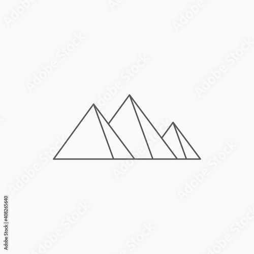pyramid icon, pyramid shape vector illustration