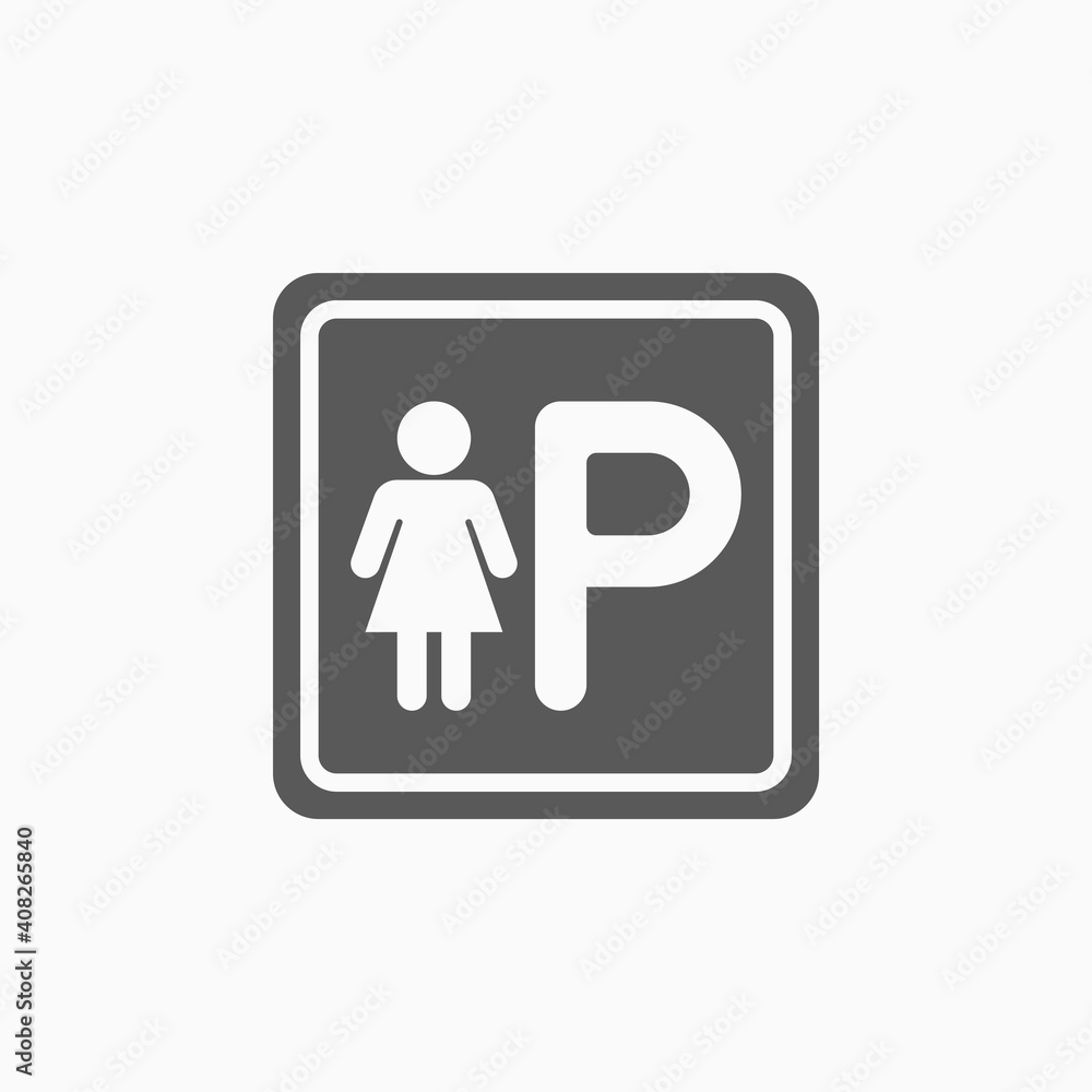 lady parking icon, parking vector lady parking icon, parking vector