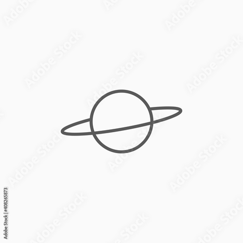 Saturn icon, planet vector illustration
