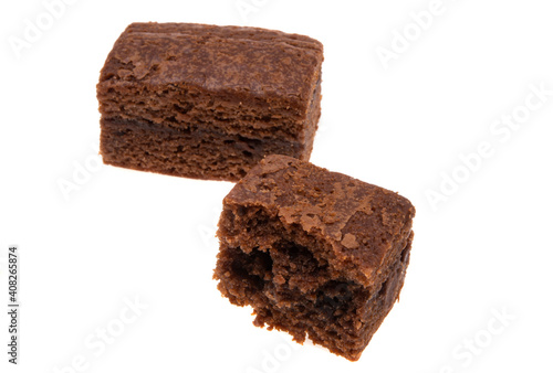 american chocolate brownie cake isolated