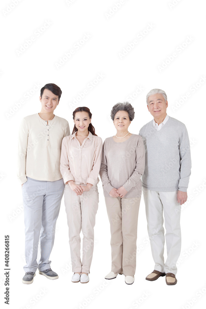 A happy family of four A happy family of four