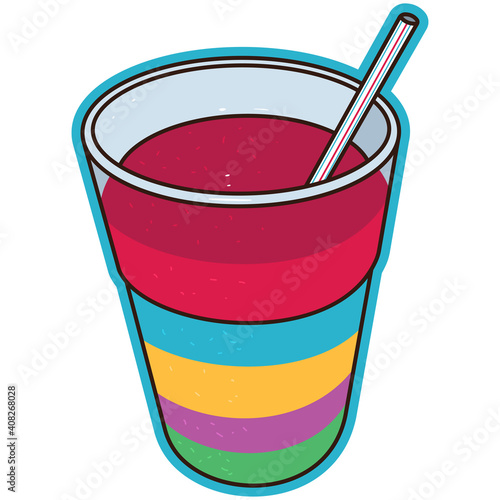 Slush ice drink vector illustration isolated on a white background.