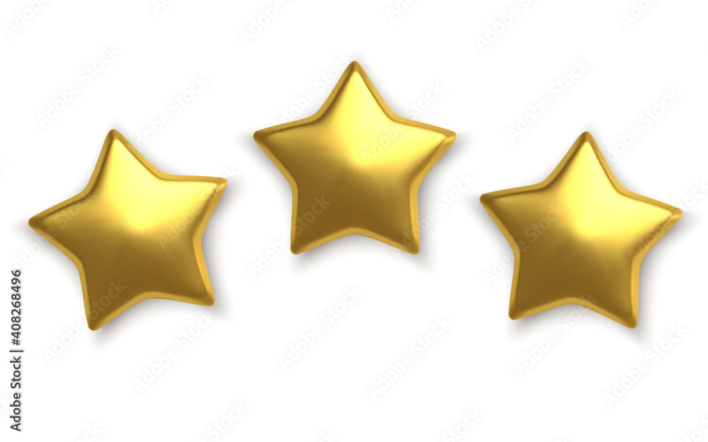 3D Golden star on white background Vector 3D Golden star on white background Vector