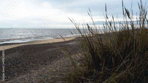Sea view from a pebbly beach