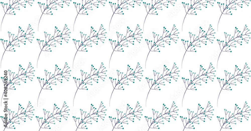 Vector pattern drawn floral print. Seamless background, cute pattern. Plants, flowers, berries, leaves. Natural vibrant design for fashion, fabric, wallpaper.
