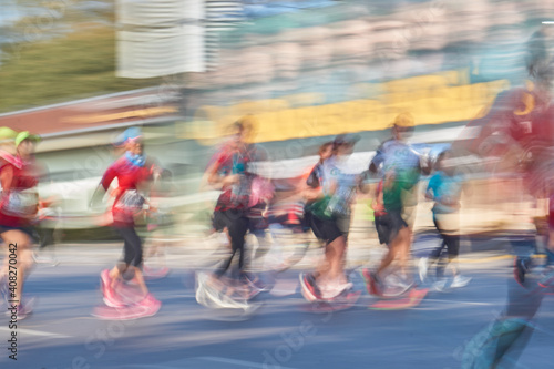 Runners at high speed on the streets